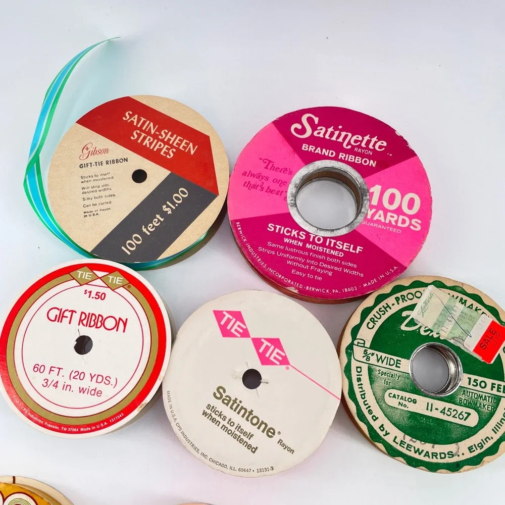 Vintage Quality All Occasion Ribbon Lot of 12 Multi Colors Widths Craft Supply